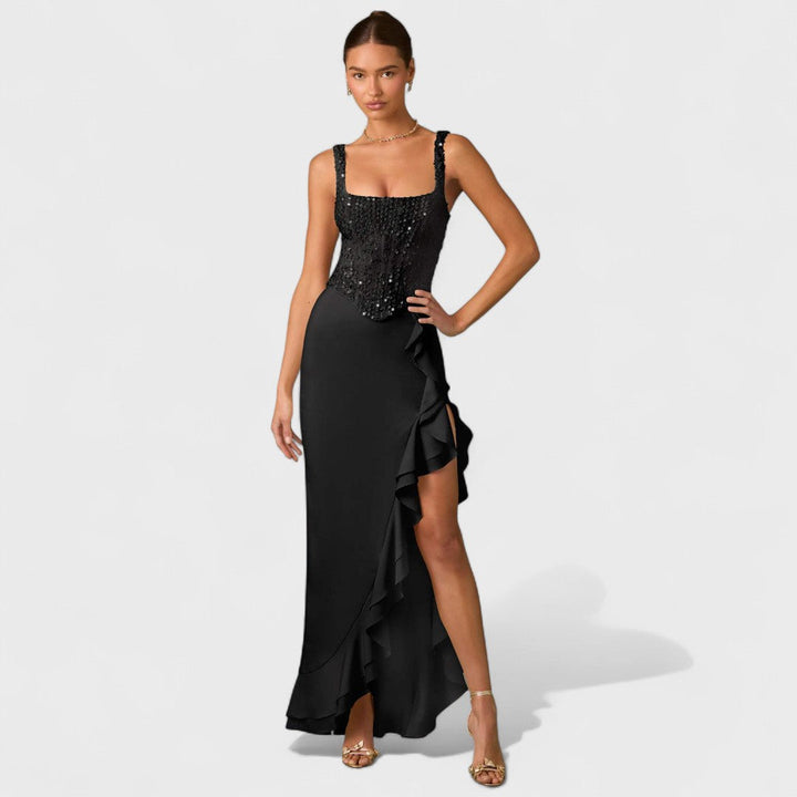 Bella| Robe en Satin avec Volants