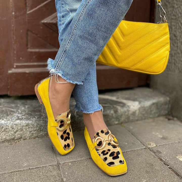 Baskets Sonia avec Imprimé Animal et Boucle Décorative