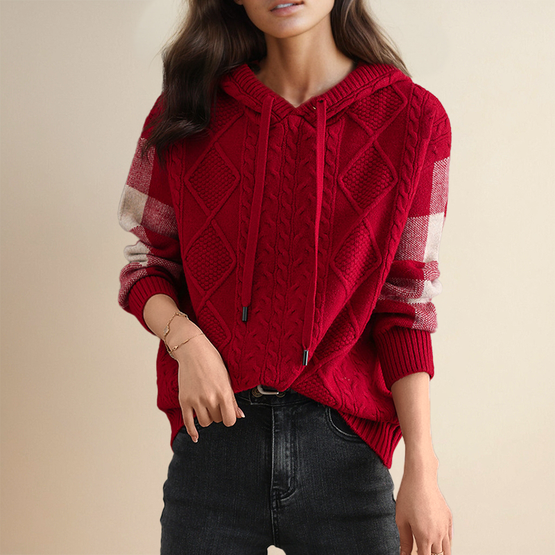 Emily | Pull à capuche en tricot torsadé