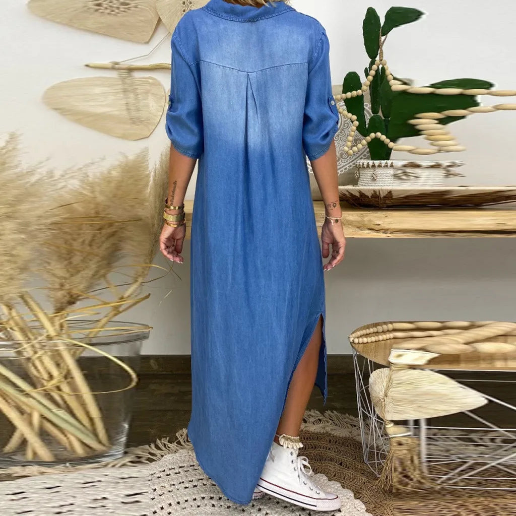 Lea | Robe longue en denim