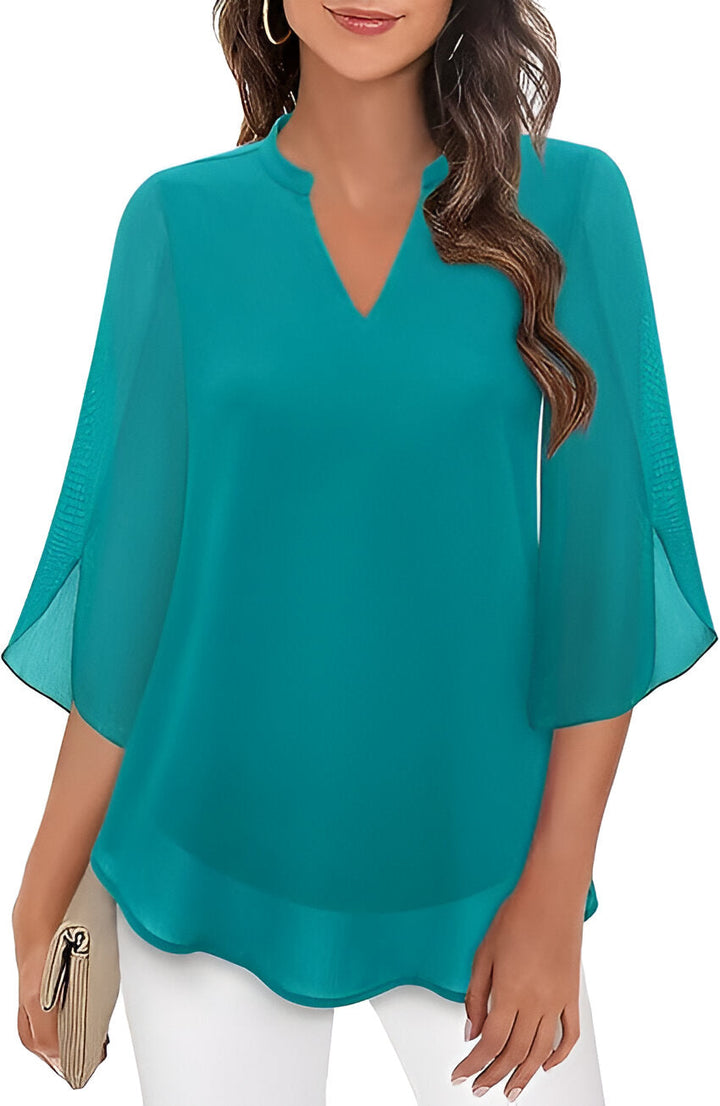 Perrine – Blouse en Chiffon A-ligne