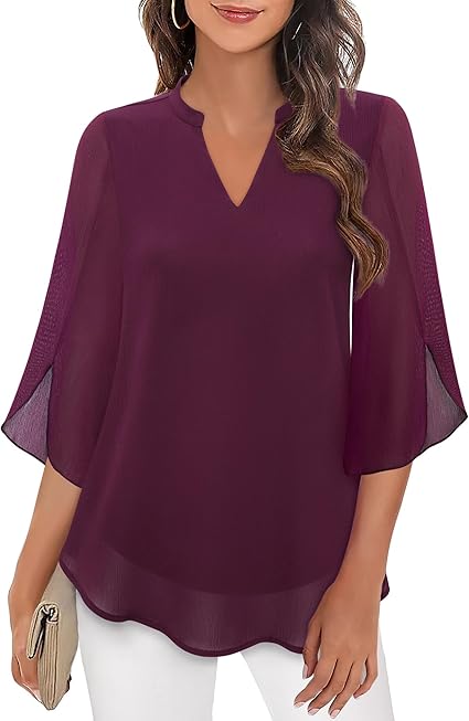 Perrine – Blouse en Chiffon A-ligne