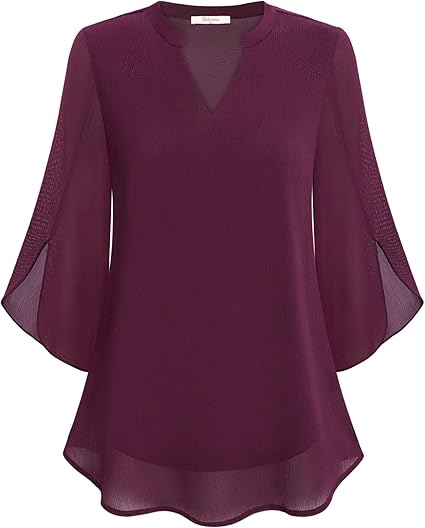 Perrine – Blouse en Chiffon A-ligne