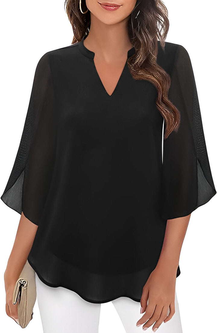 Perrine – Blouse en Chiffon A-ligne