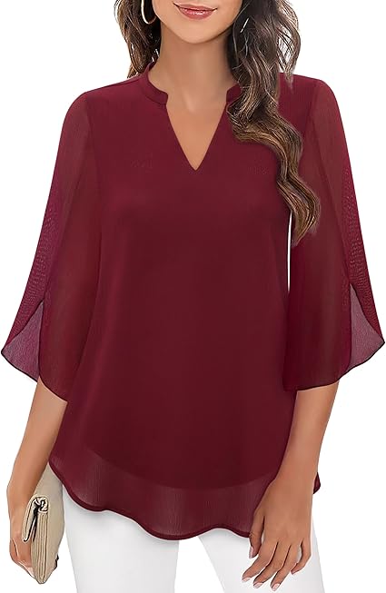 Perrine – Blouse en Chiffon A-ligne