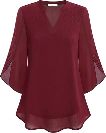 Perrine – Blouse en Chiffon A-ligne