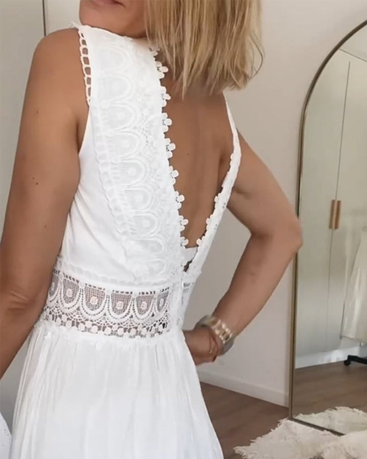 Aurélie™ | Robe Élégante en Dentelle avec Décolleté en V