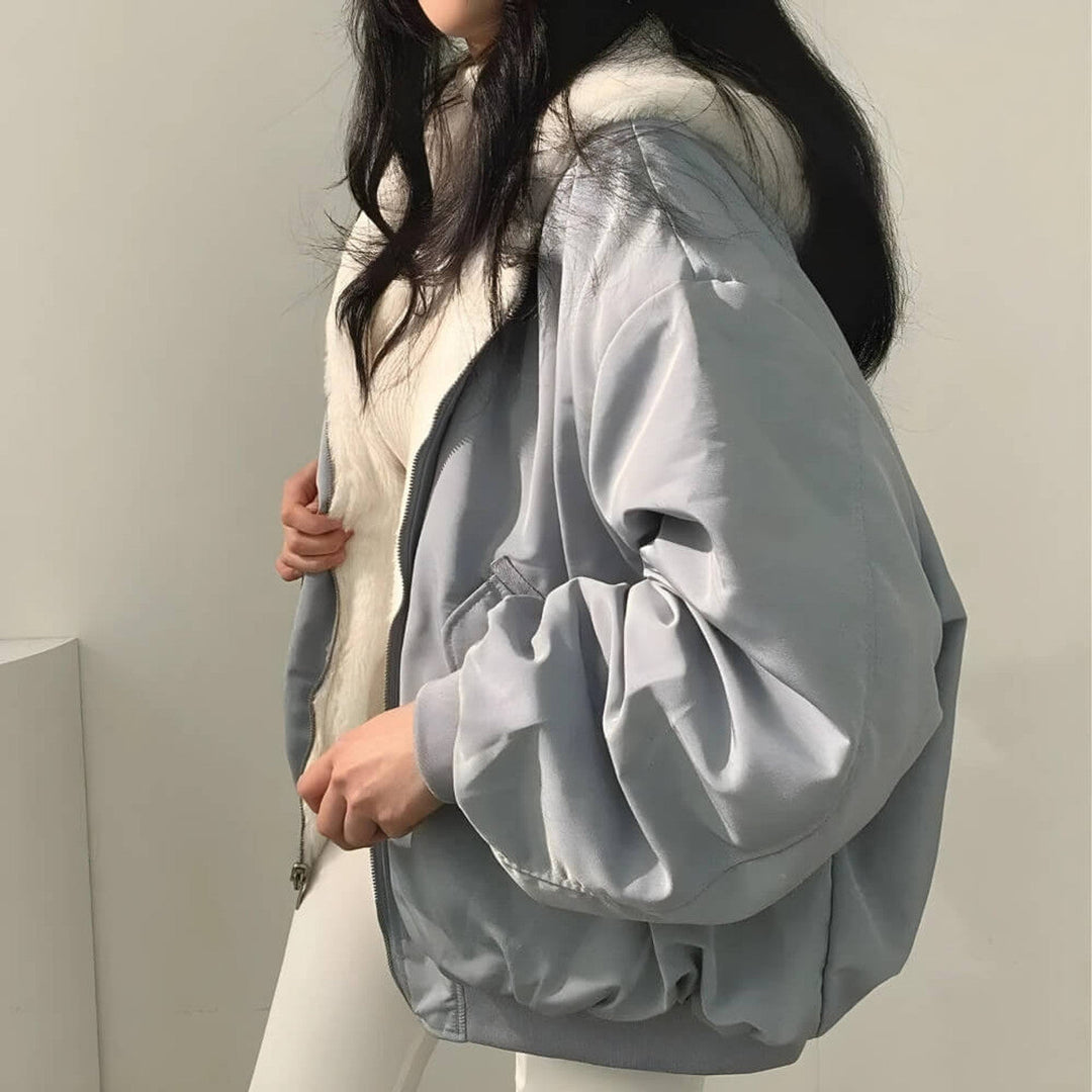 Villeneuve™ - Veste à capuche réversible en laine teddy